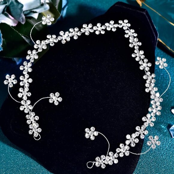 Rhinestone Hairband Bridal Wedding Crystal Flower Hair Accessories for Women main image 6
